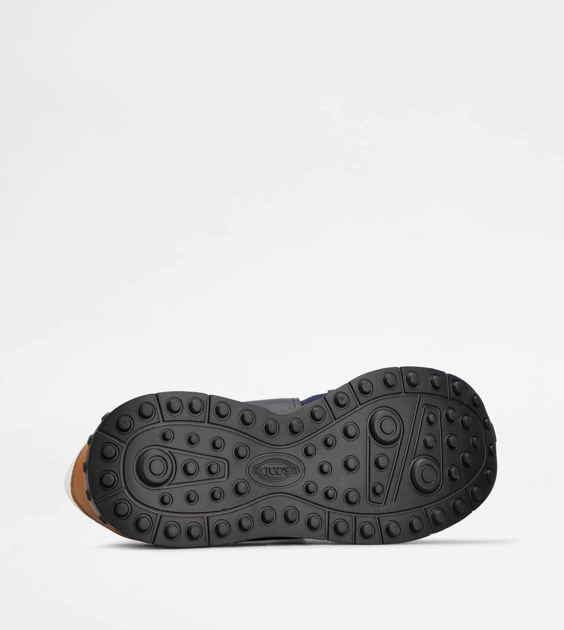 SNEAKERS IN LEATHER AND TECHNICAL FABRIC - WHITE, BLUE, BROWN - 4
