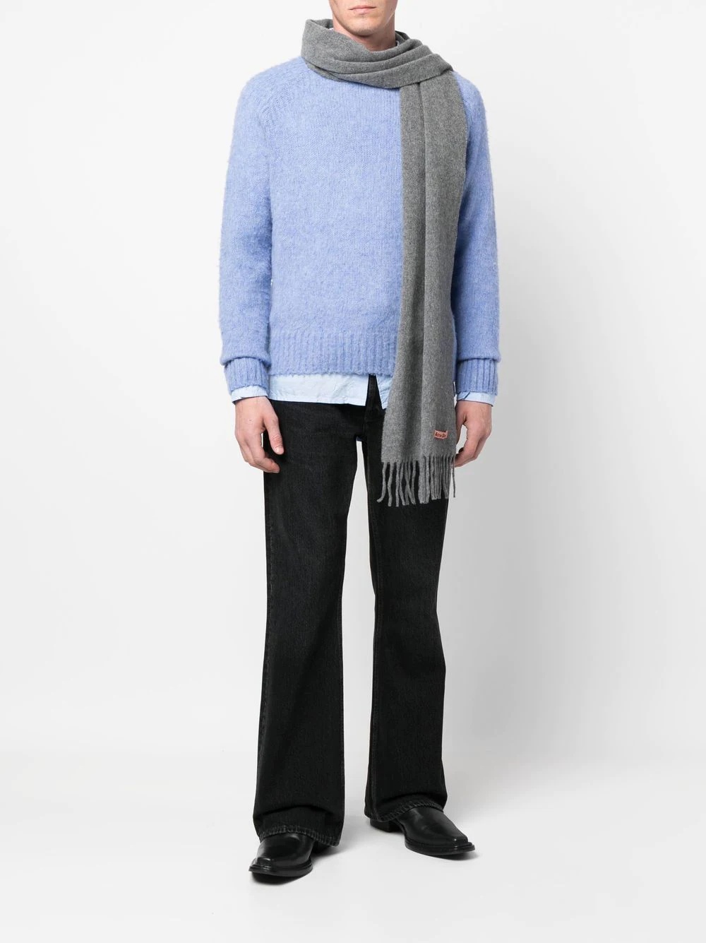 fringed wool scarf - 2