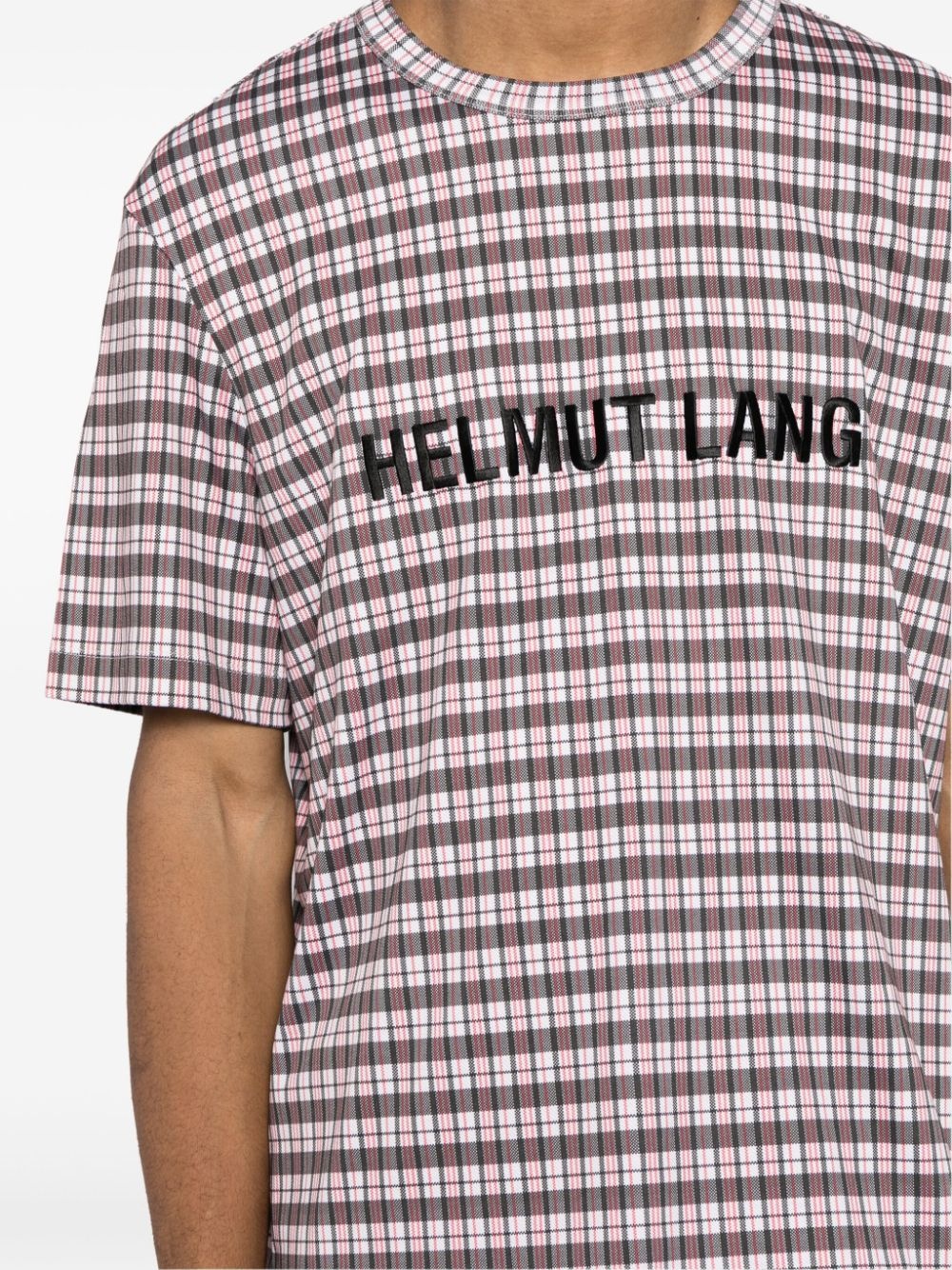 logo-print checked T-shirt - 5