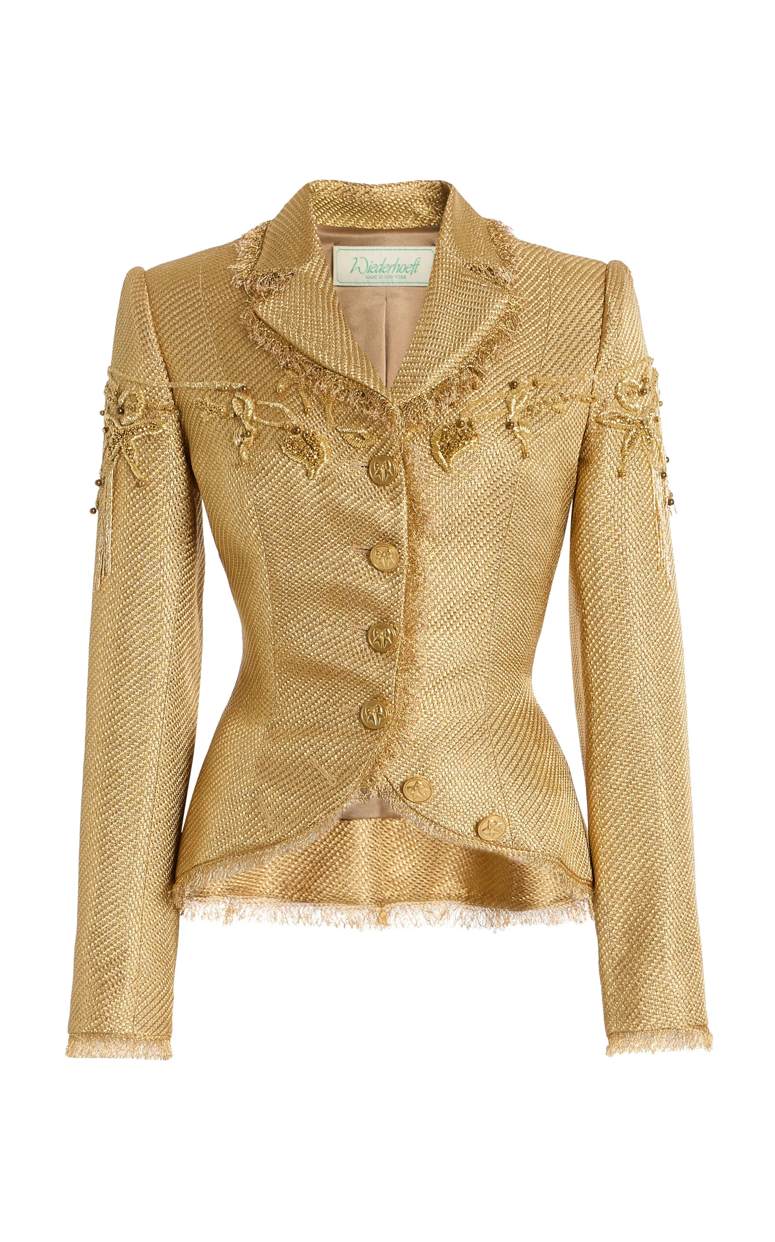 Nipped Salon Jacket In Gold Basketweave Lamé gold - 1