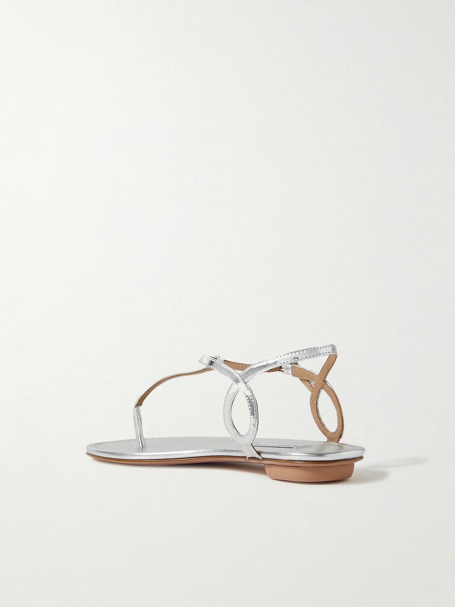 Almost Bare metallic leather sandals Silver - 3