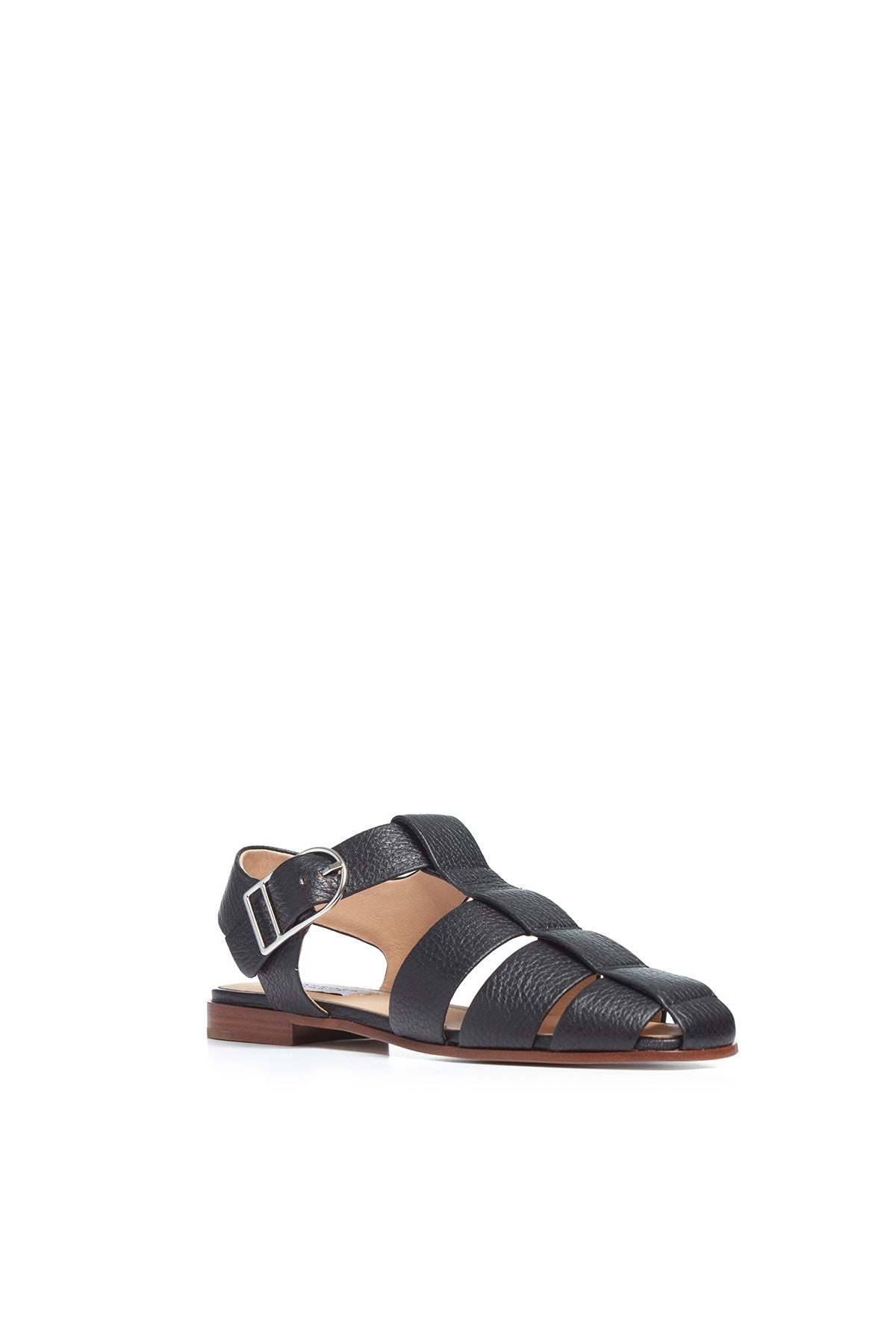 Lynn Sandal in Black Deerskin Leather - 2