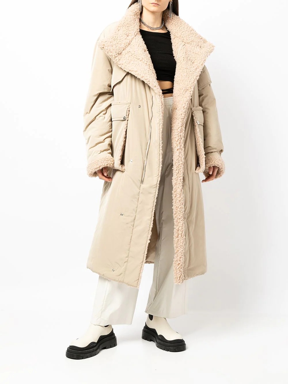 garment-dyed parka coat - 5