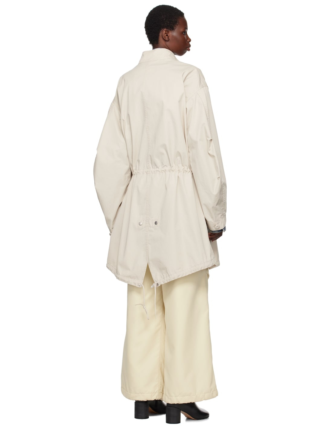 Beige Logo Patch Coat - 3