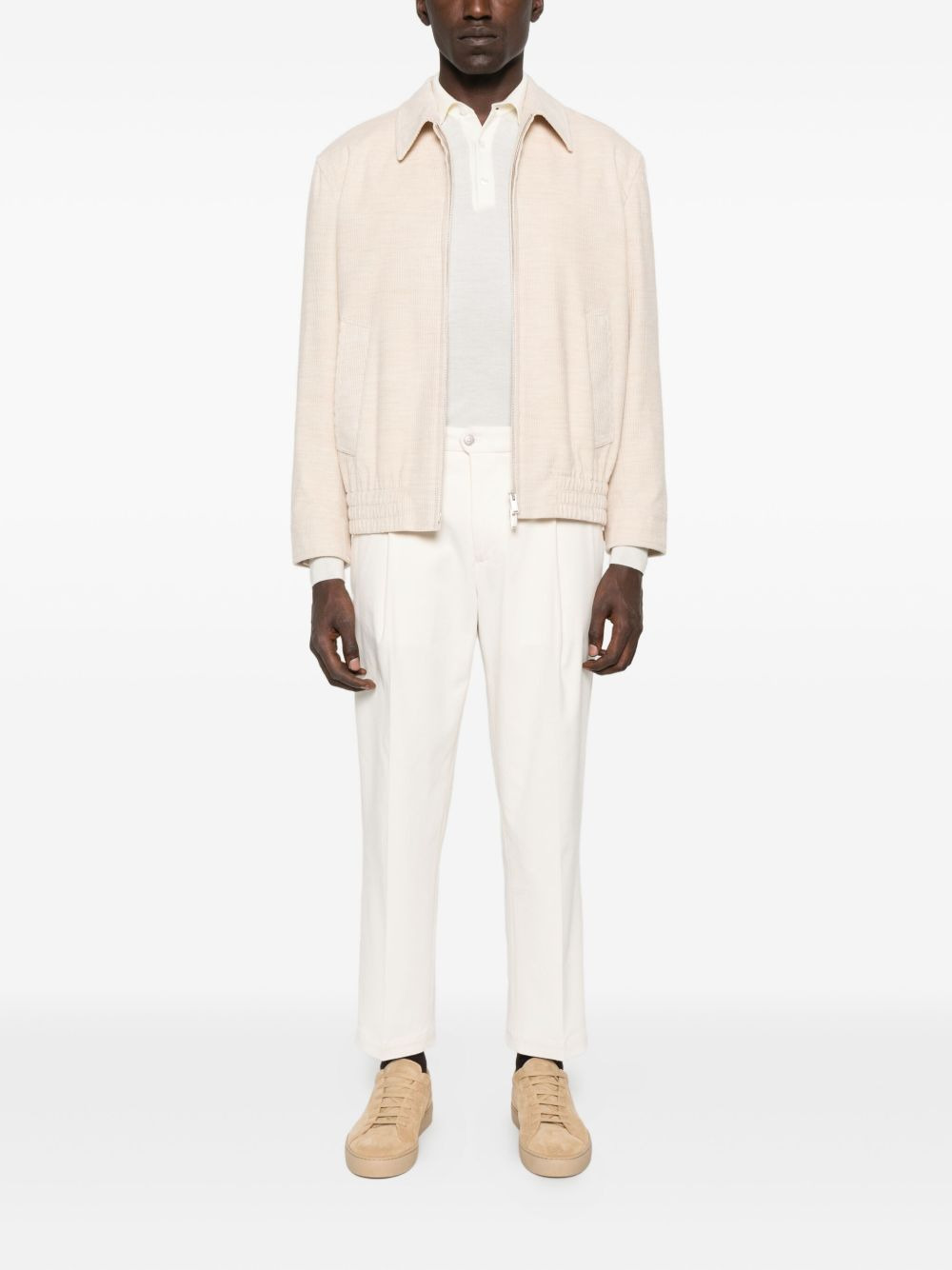 ribbed zip-up overshirt - 2