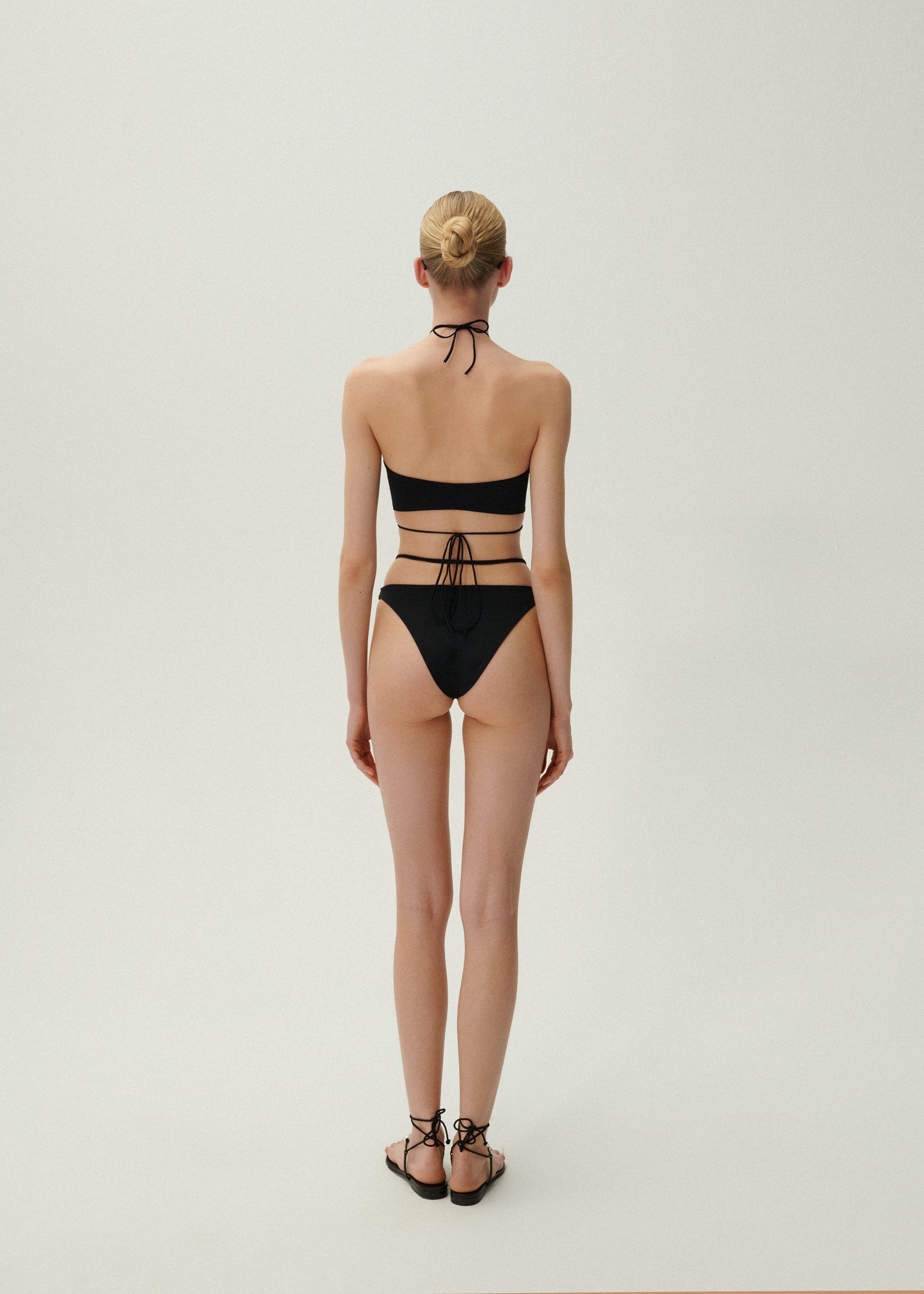 High waist pearl swim bottom in black - 4