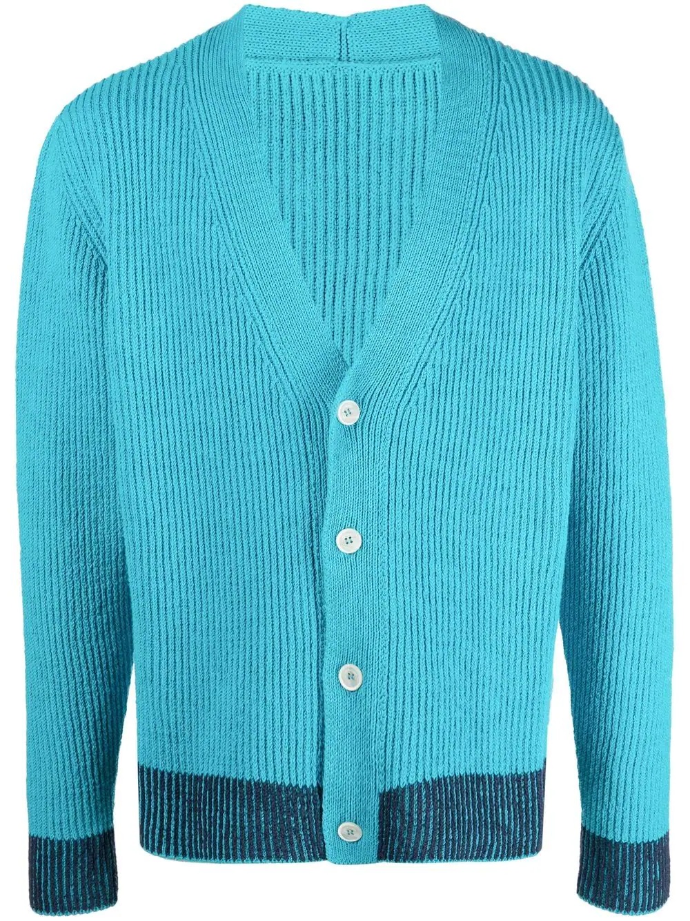 Le Cardigan Limone ribbed V-neck cardigan - 1