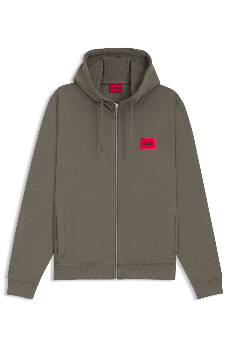 COTTON-TERRY ZIP-UP HOODIE WITH LOGO LABEL 1
