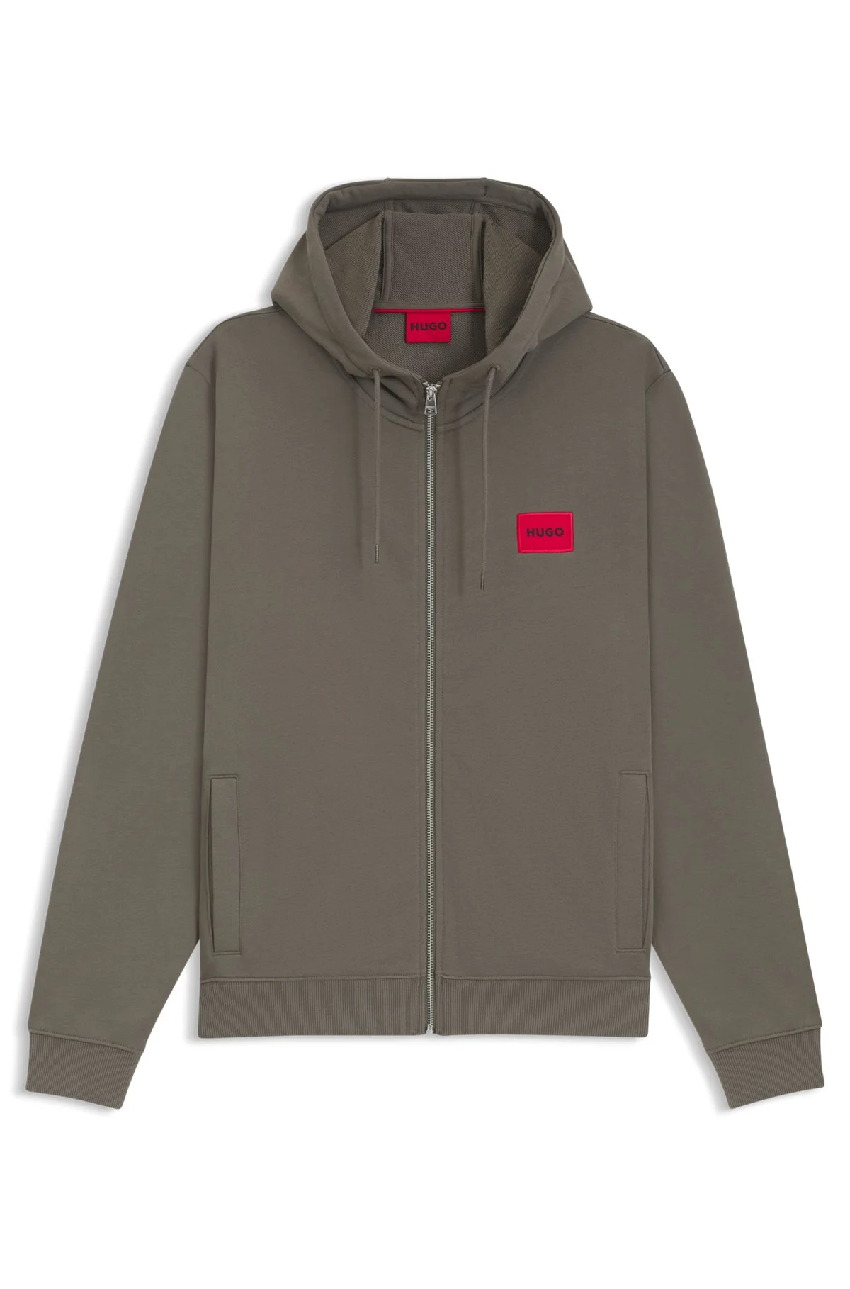 COTTON-TERRY ZIP-UP HOODIE WITH LOGO LABEL - 1