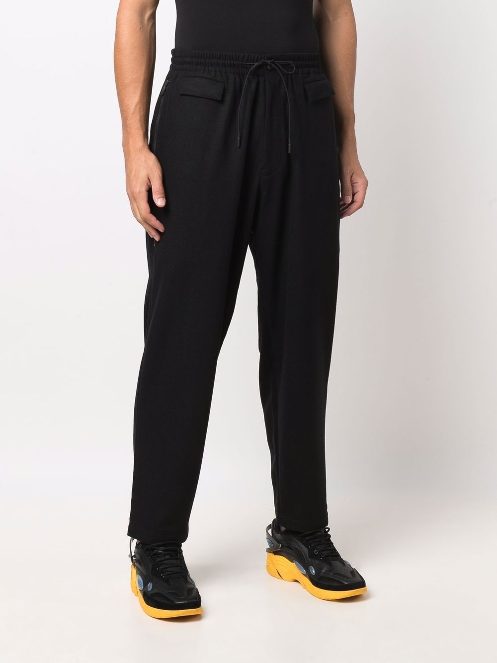 straight-leg wool-blend trousers - 3