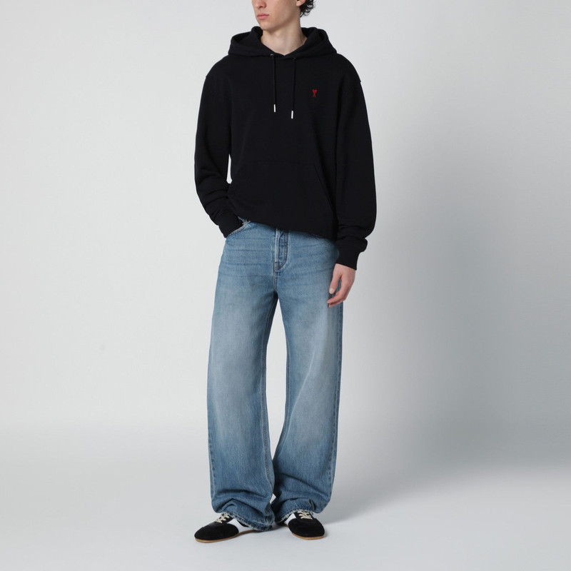AMI Paris Black Ami De Coeur hoodie outlook
