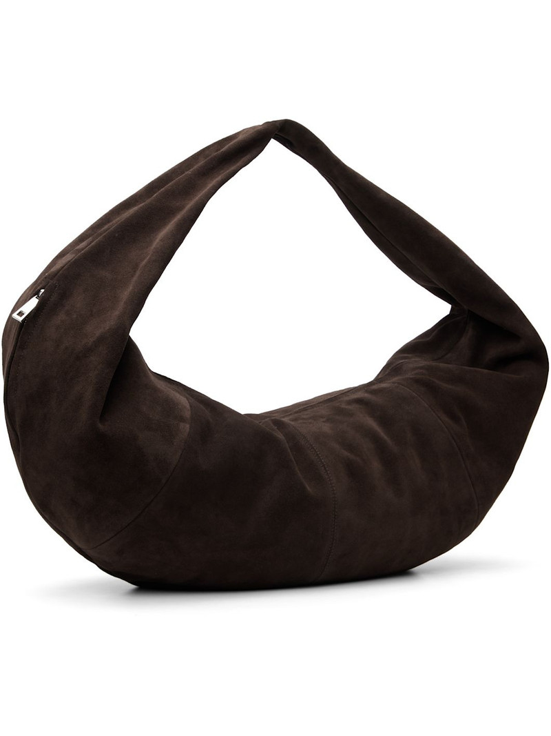 CORDERA Brown Suede Crossbody XL Bag outlook