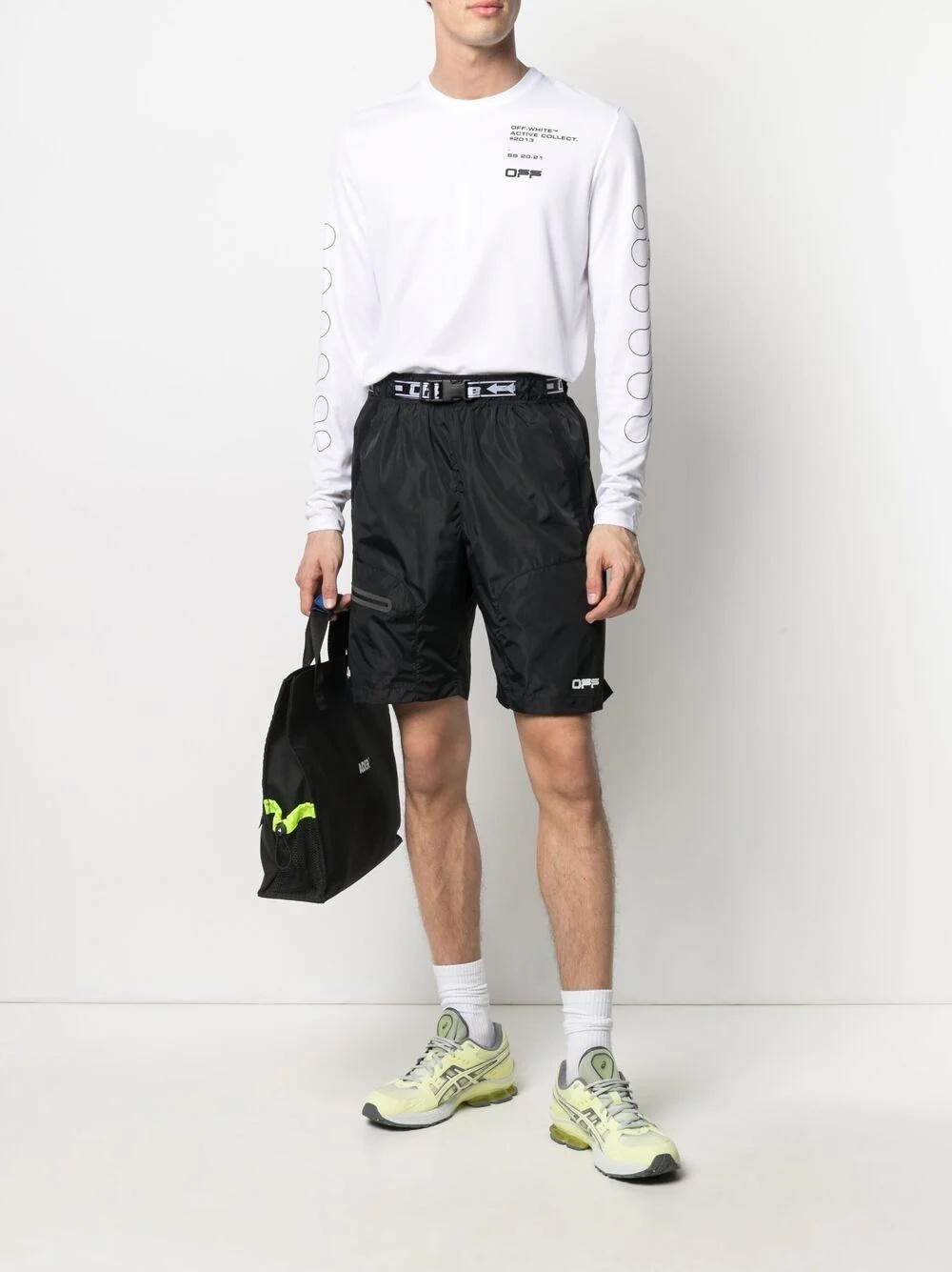 logo-belt track shorts - 2