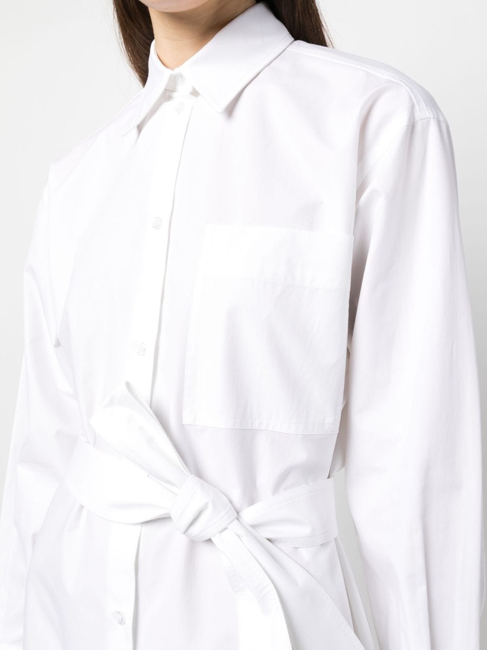 belted cotton-blend shirtdress - 5