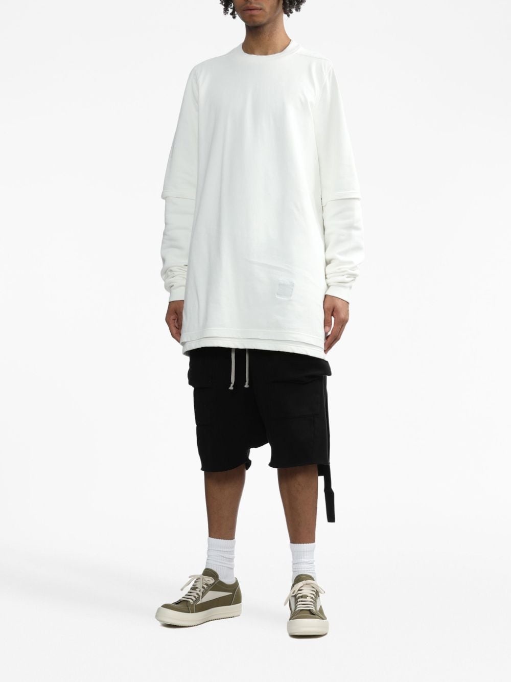 layered drawstring sweatshirt - 3