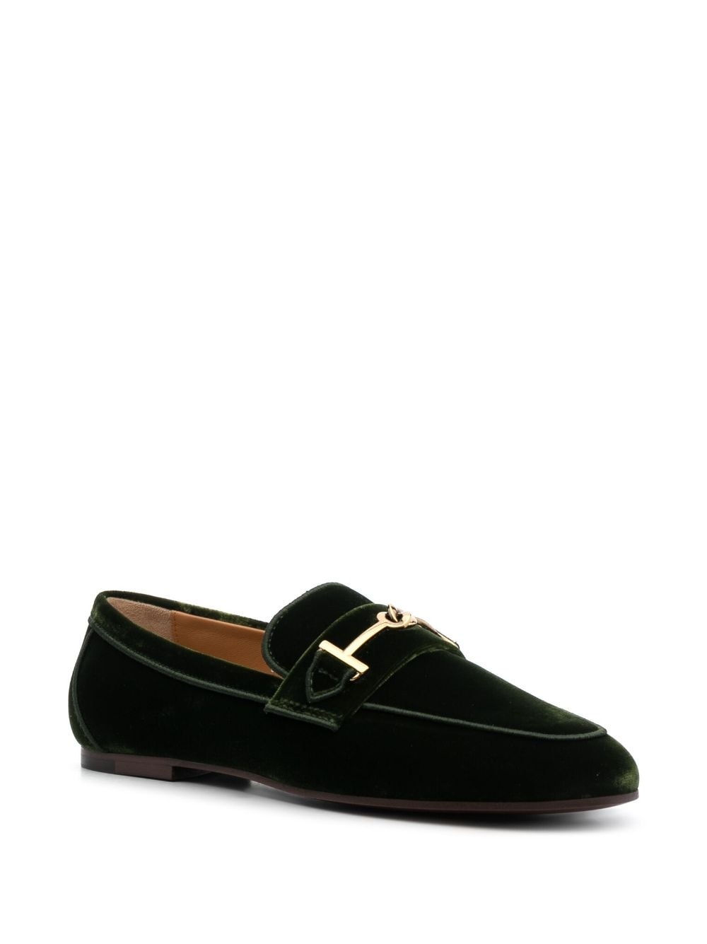 logo-detail velvet loafers - 2