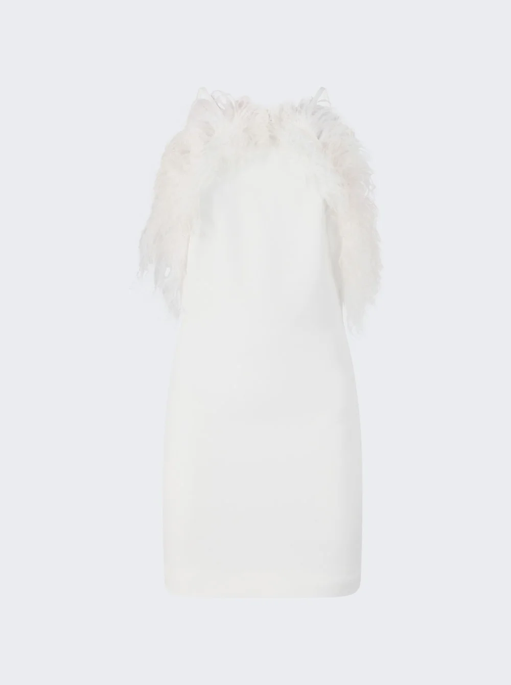 Cady Mini Dress With Ostrich Feathers White - 1
