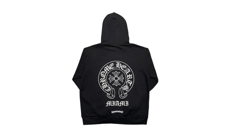 Chrome Hearts Miami Exclusive Horseshoe Logo Graphic Hoodie "Black" outlook