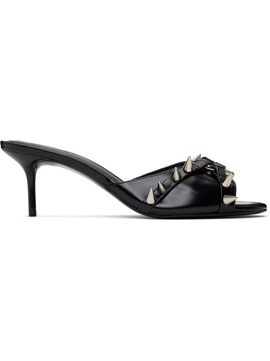 Black Heart Heeled Sandals - 1