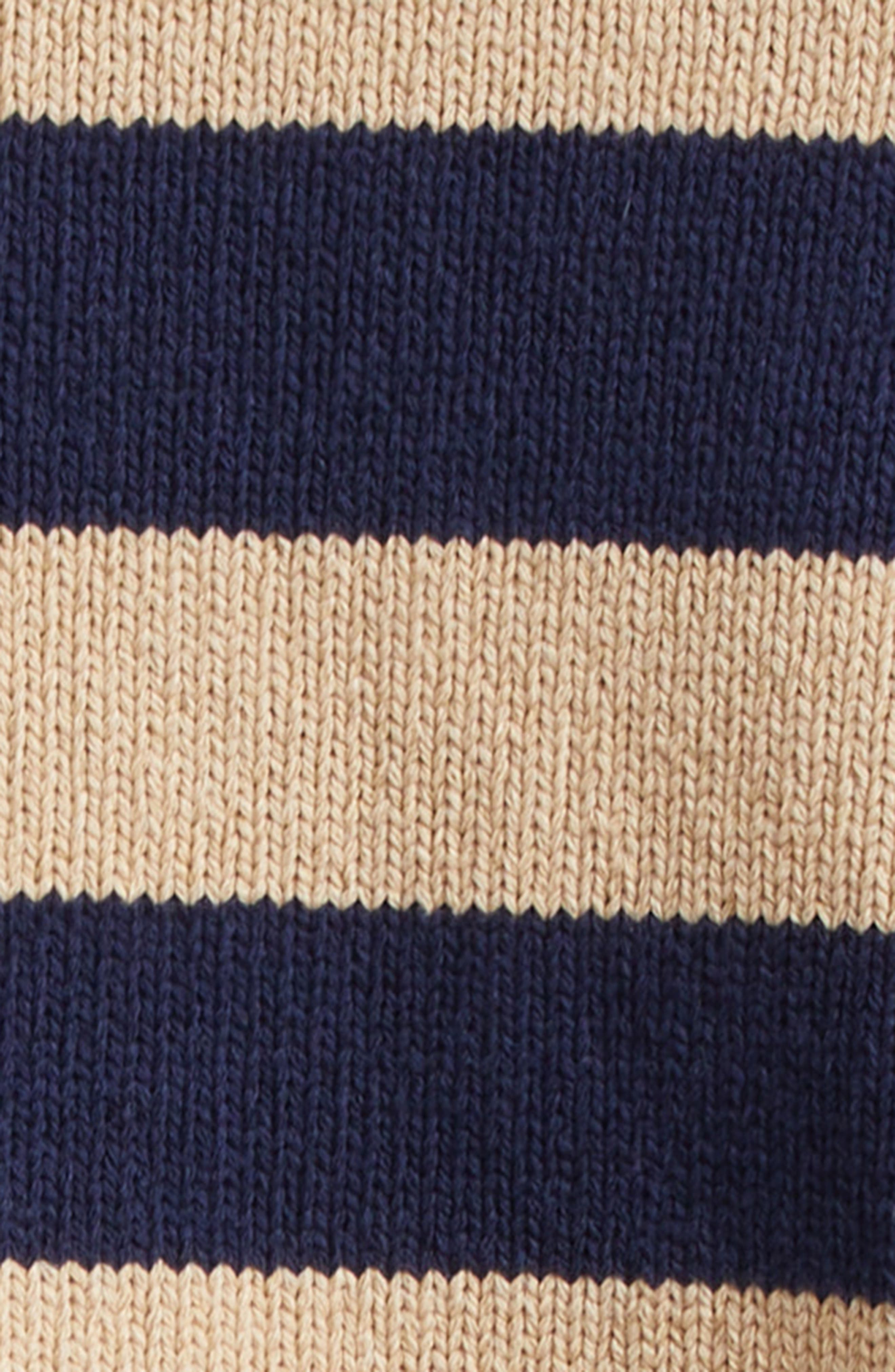 Balmain Embroidered Logo Cotton Sweater in Soe Navy/Camel at Nordstrom - 7