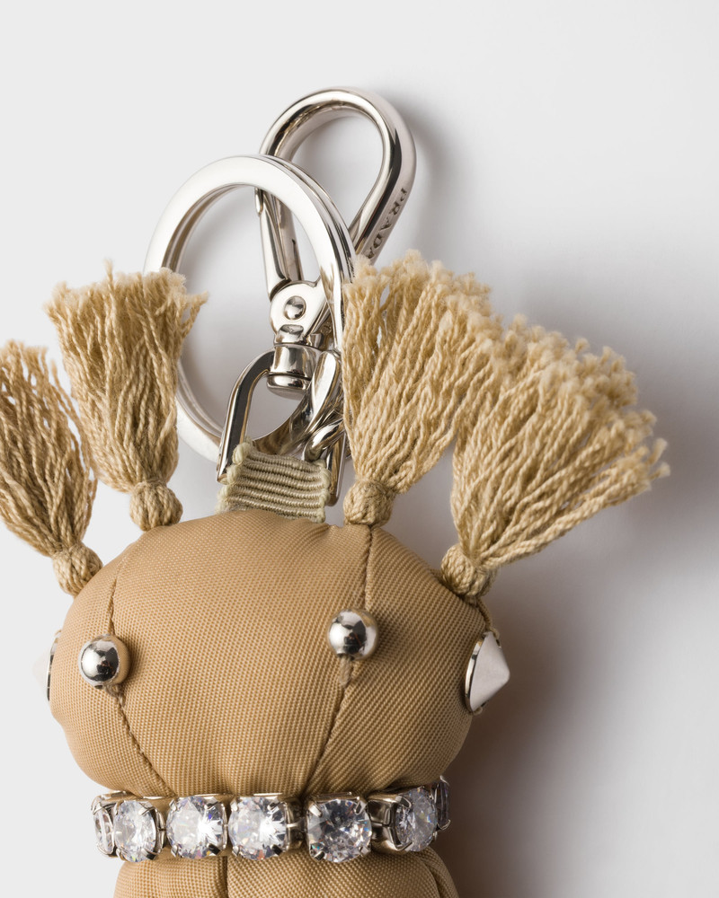 Prada Re-Nylon Teddy keychain charm outlook