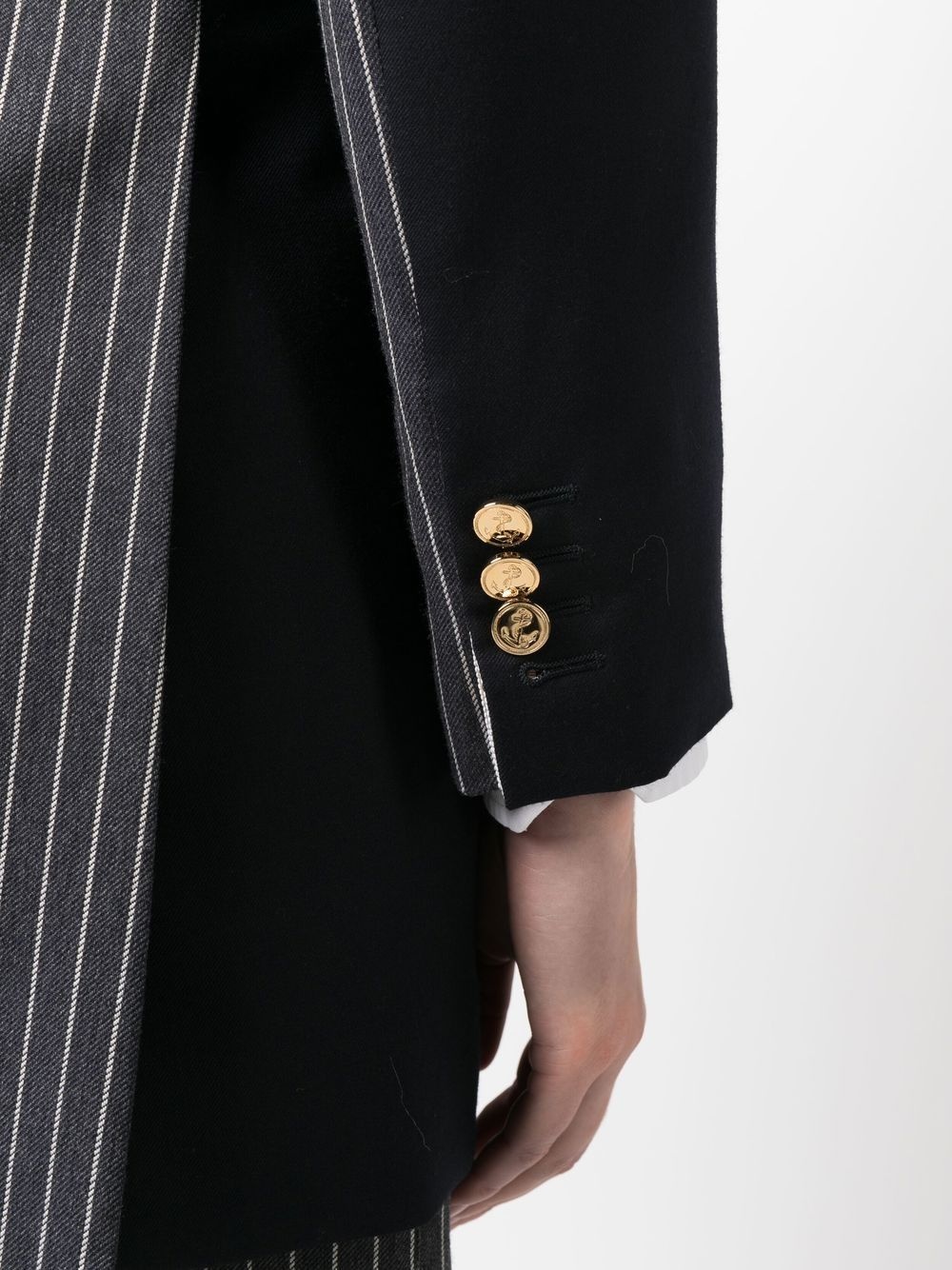 patchwork double-breasted blazer - 5