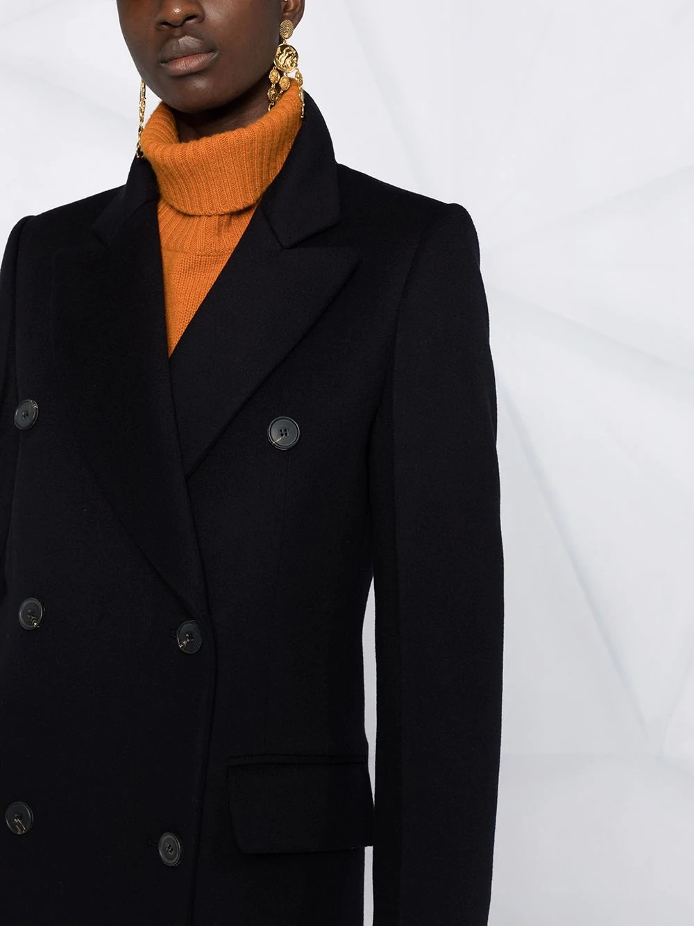 double-breasted tailored coat - 3