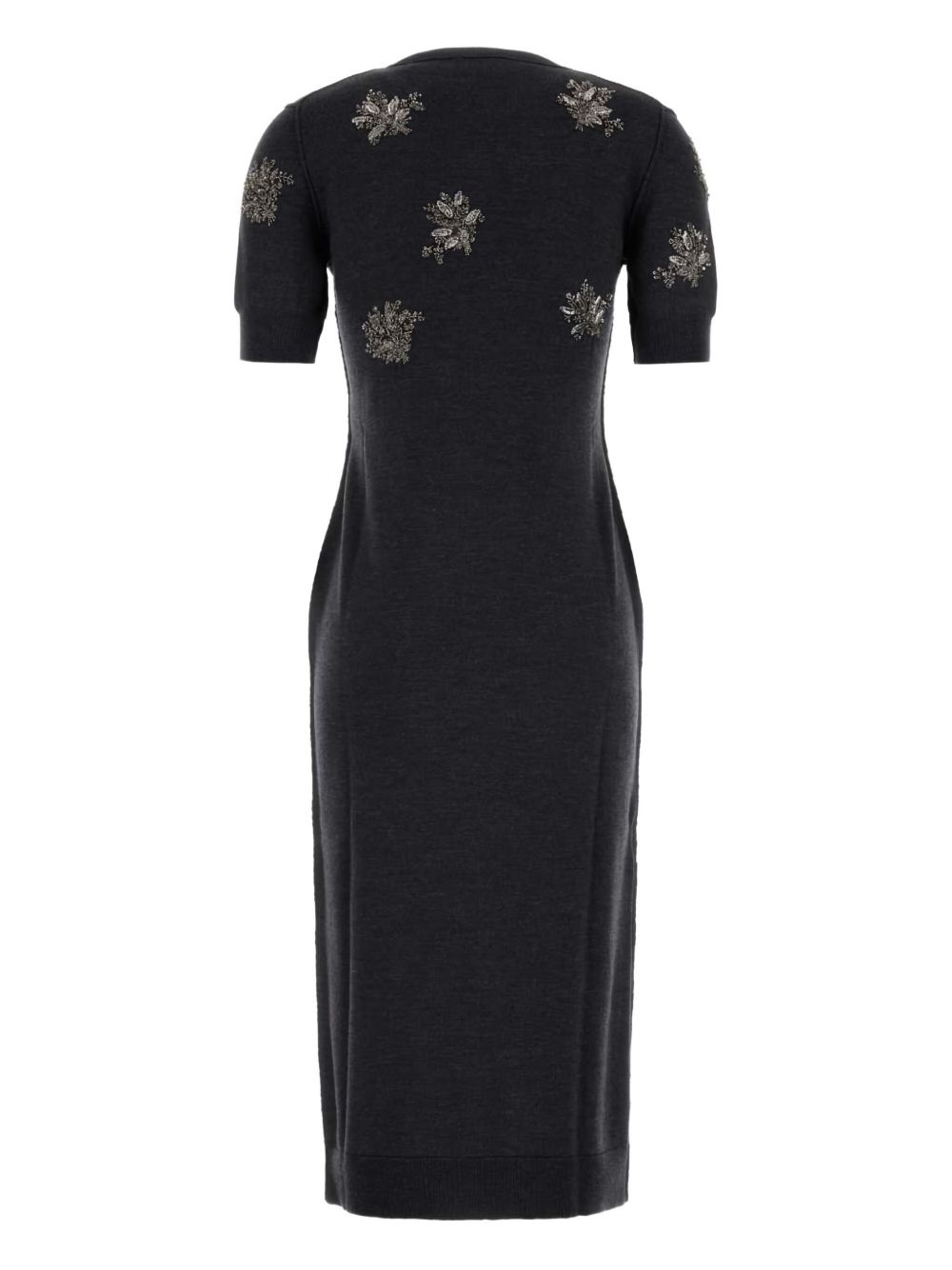 floral-embroidered midi dress - 2