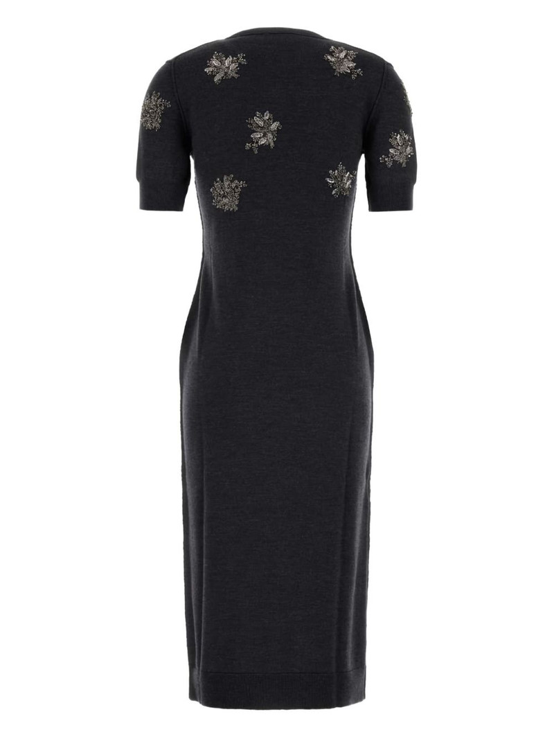 FENDI floral-embroidered midi dress outlook