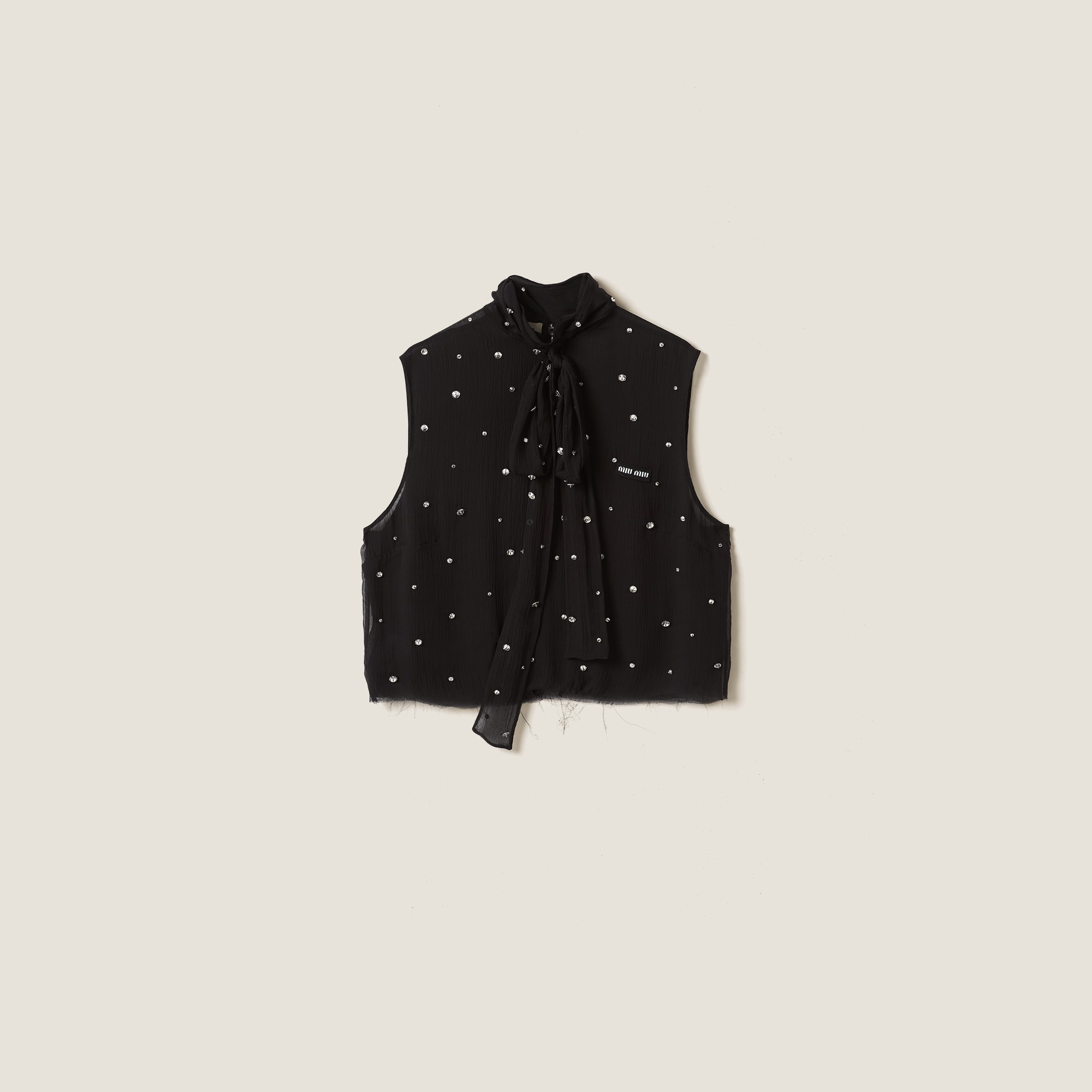 Embroidered chiffon top - 1