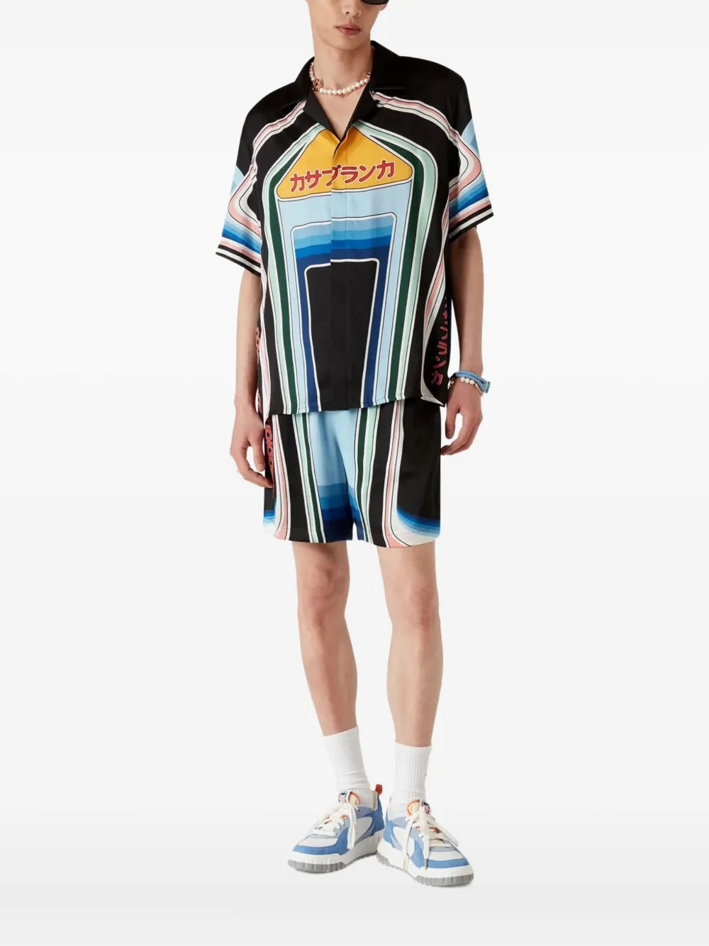 Casablanca Men Graphic Mountain Print Shirt - 2