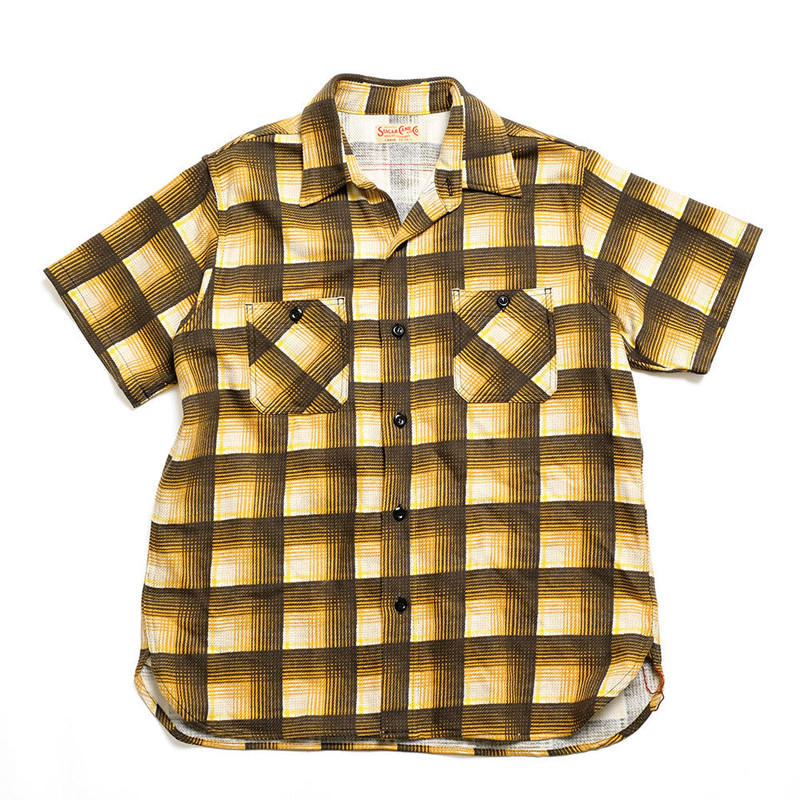 SUGAR CANE PRINT PLAID S/S WORK SHIRT - SC39517 outlook