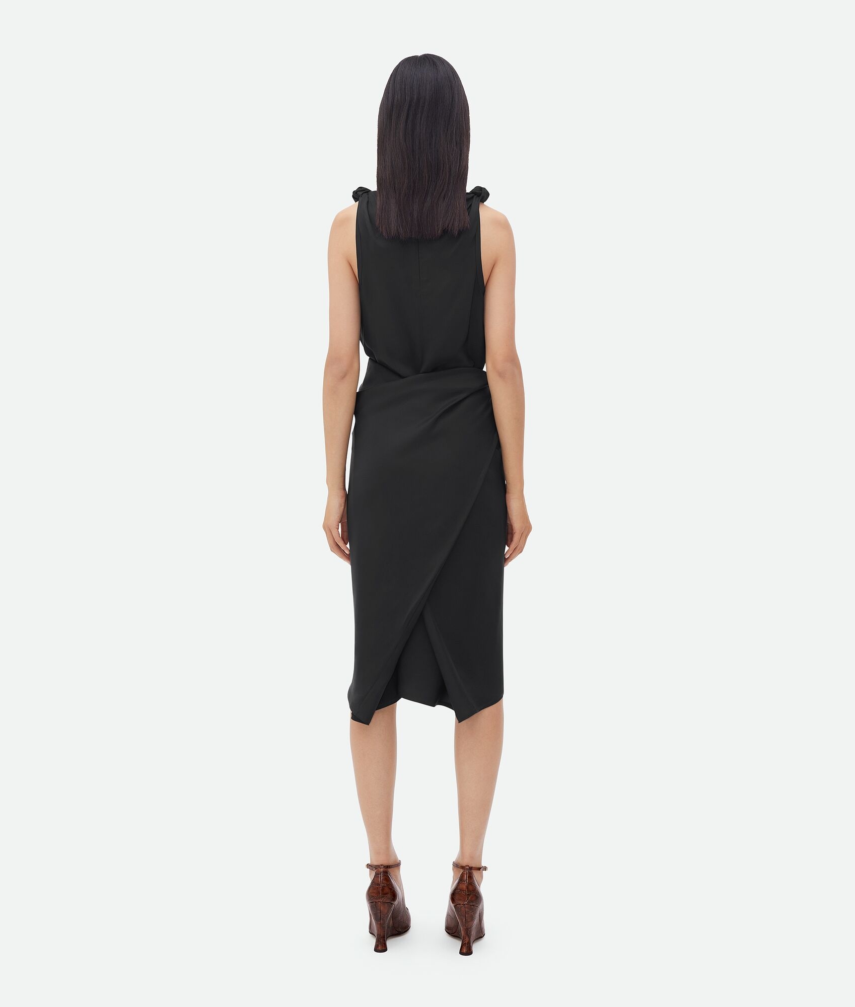 washed viscose knotted dress - 3