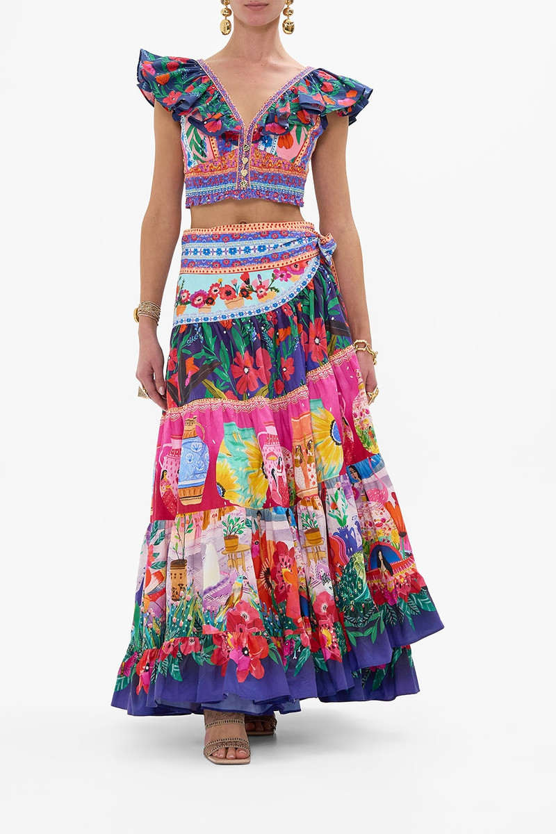 CAMILLA WRAP SKIRT WITH GATHERED PANELS outlook