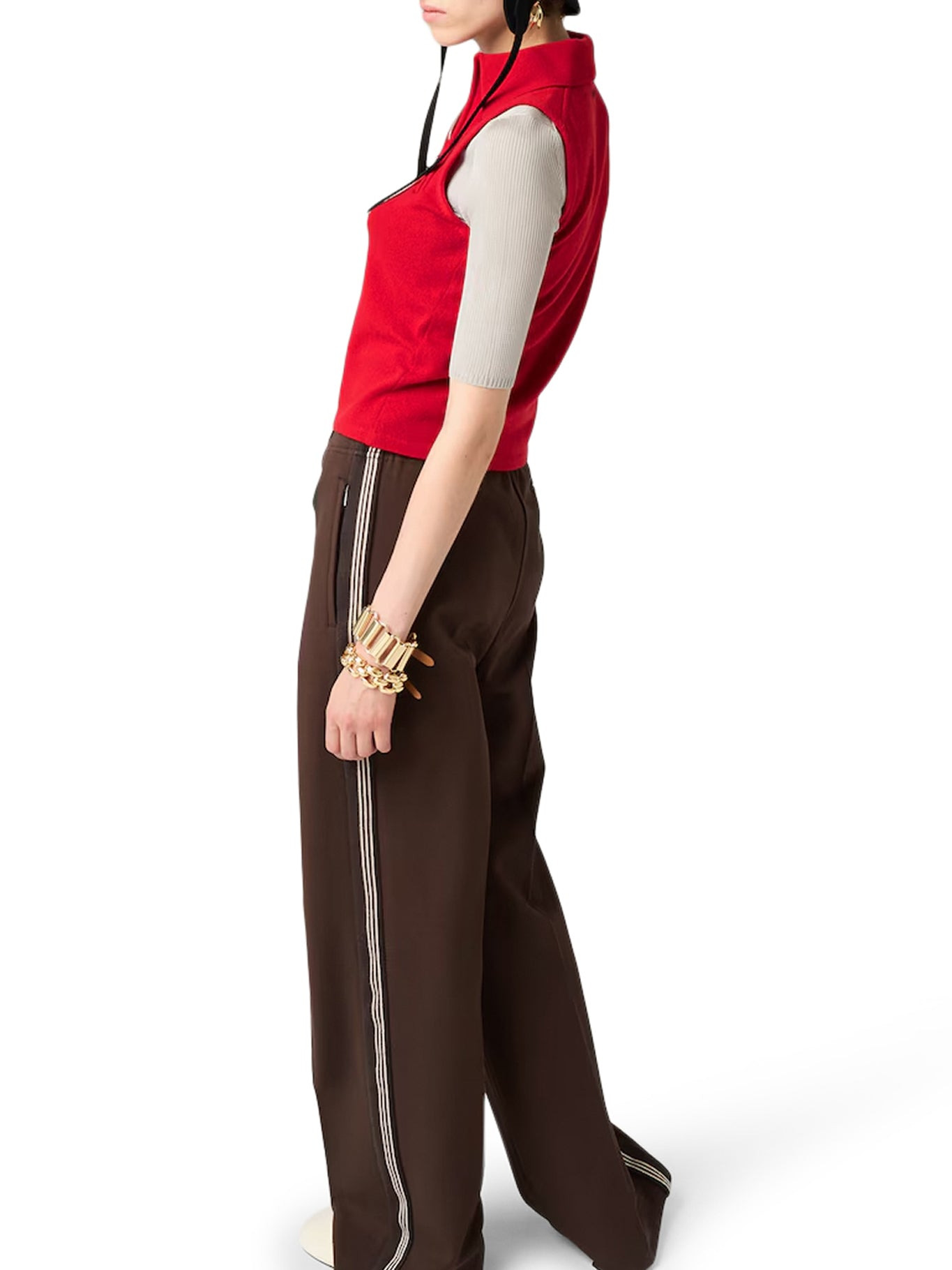 CASHMERE SLEEVELESS POLO SHIRT - 5