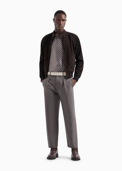 GIORGIO ARMANI Lambskin suede zipped blouson outlook