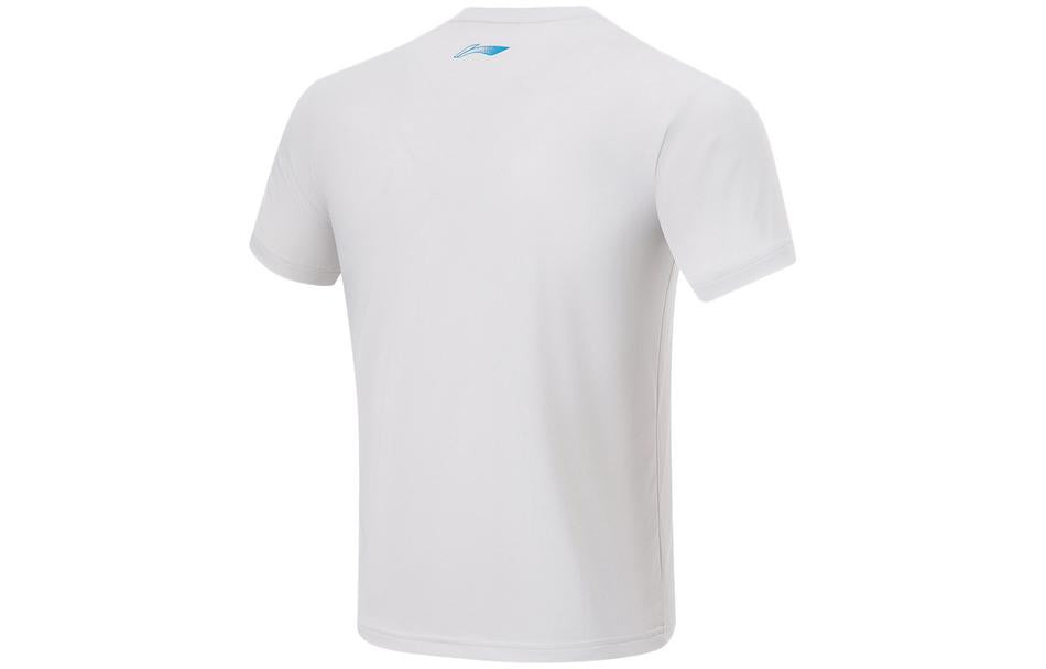 Li-Ning Basketball Attitude Is All Graphic T-shirt 'White Blue' AHST299-10 - 2