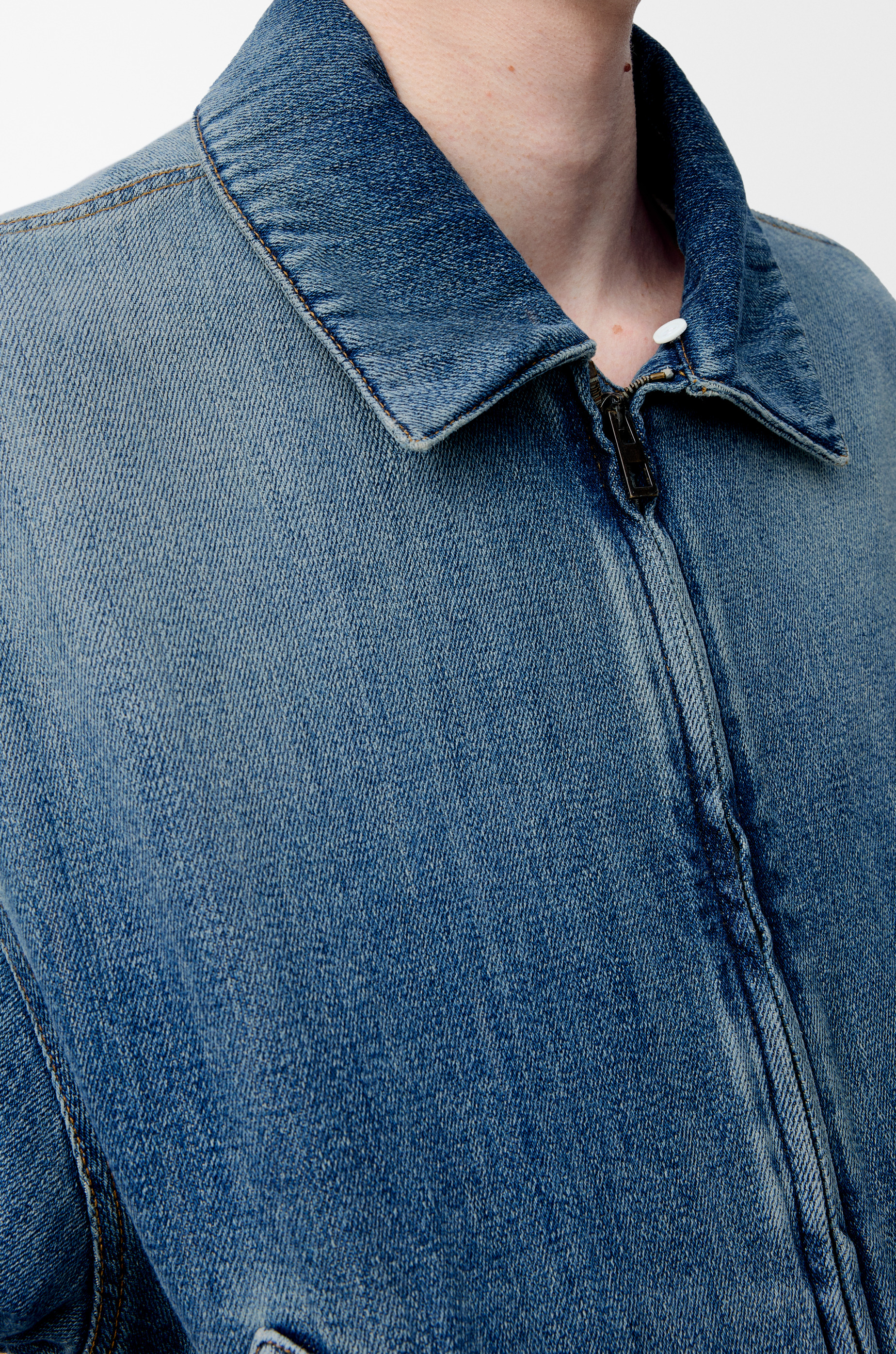 Zip-up jacket in denim - 5