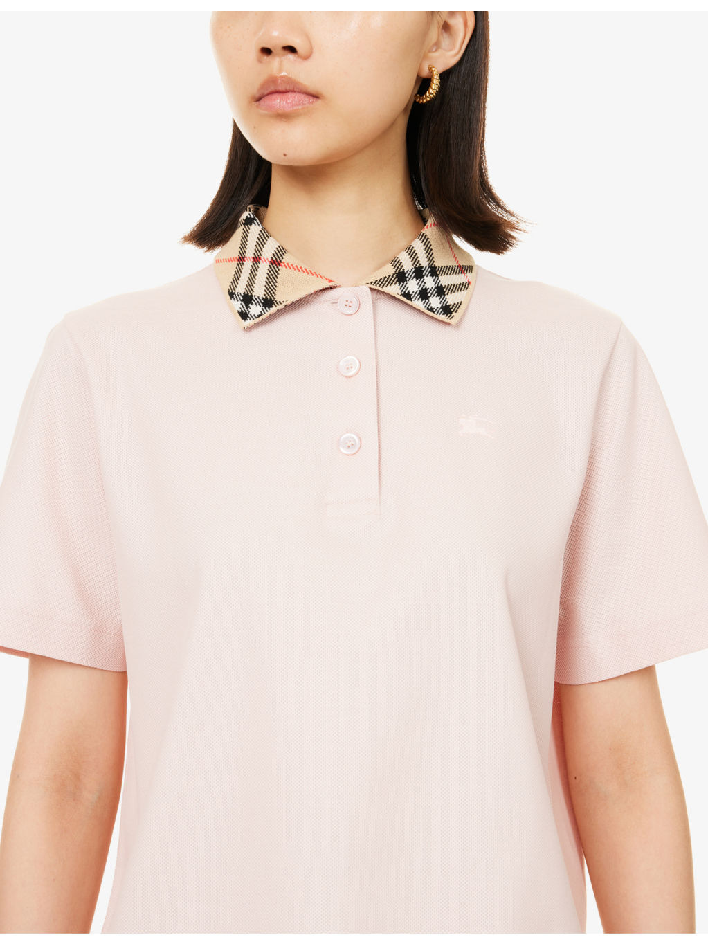 Check-Collar Logo-Embroidered Cotton Polo Shirt - 5