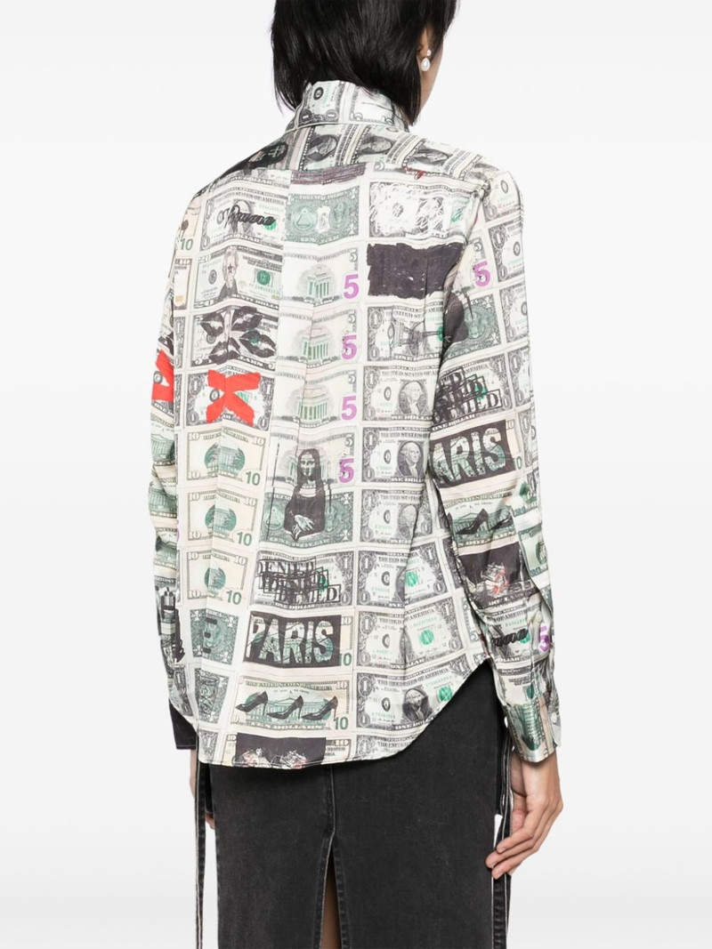dollar-print tie-detail shirt 4