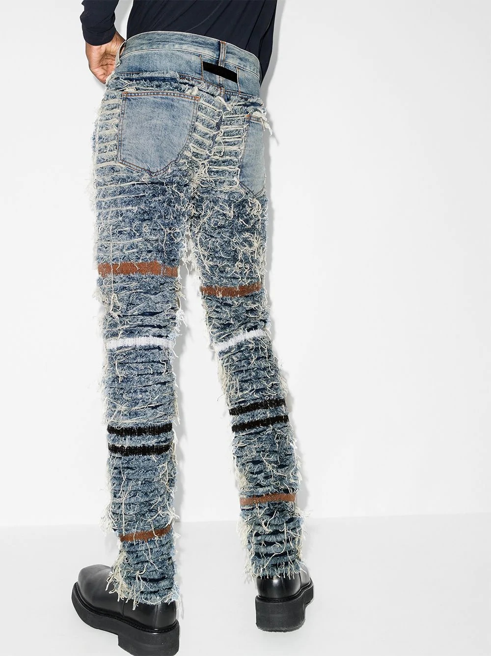 x Blackmeans shredded slim-leg jeans - 3