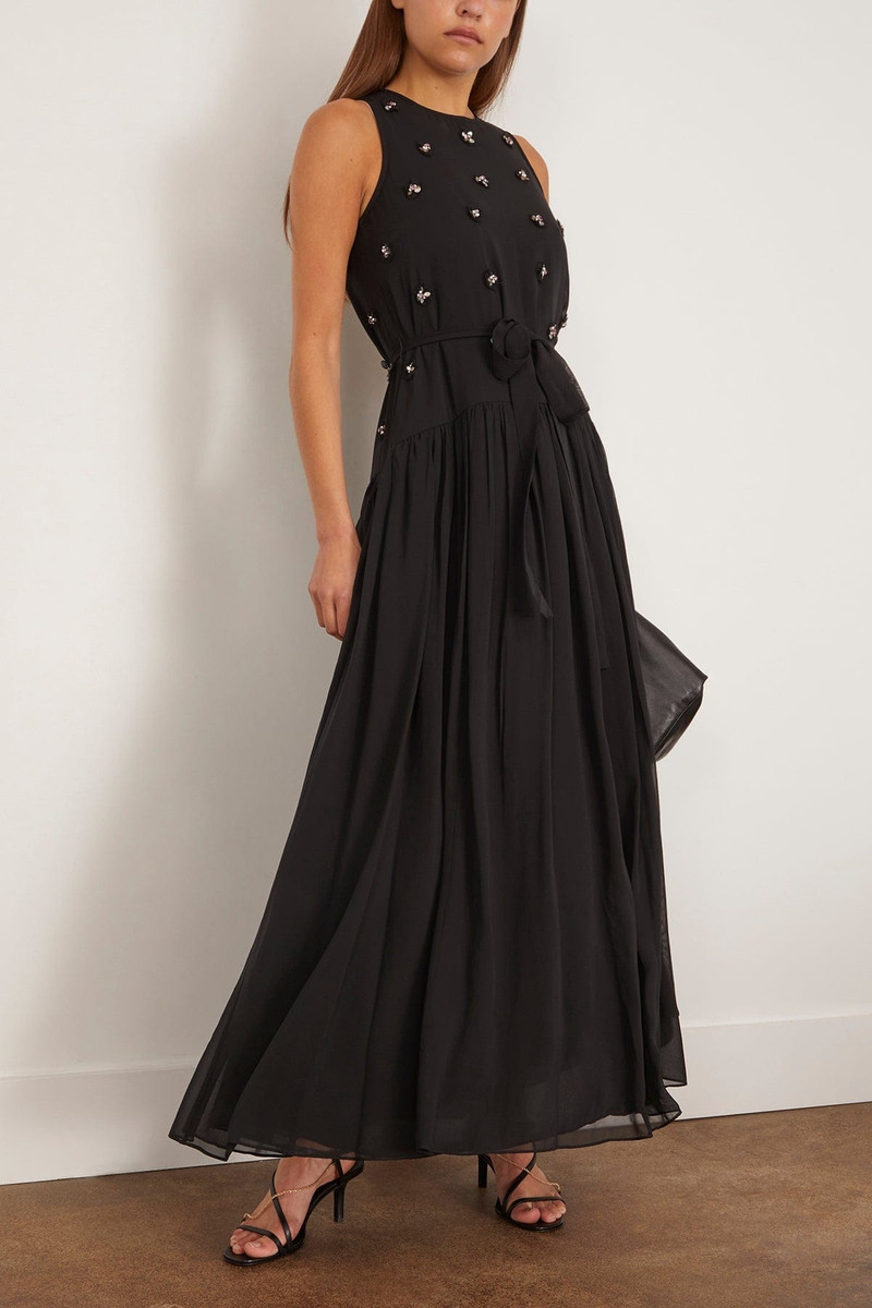 ULLA JOHNSON Eleni Dress in Noir outlook