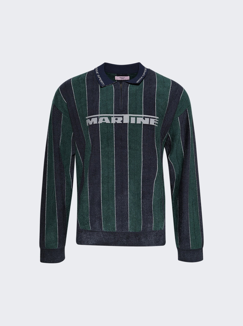 Sporty Logo Polo Green And Navy 1