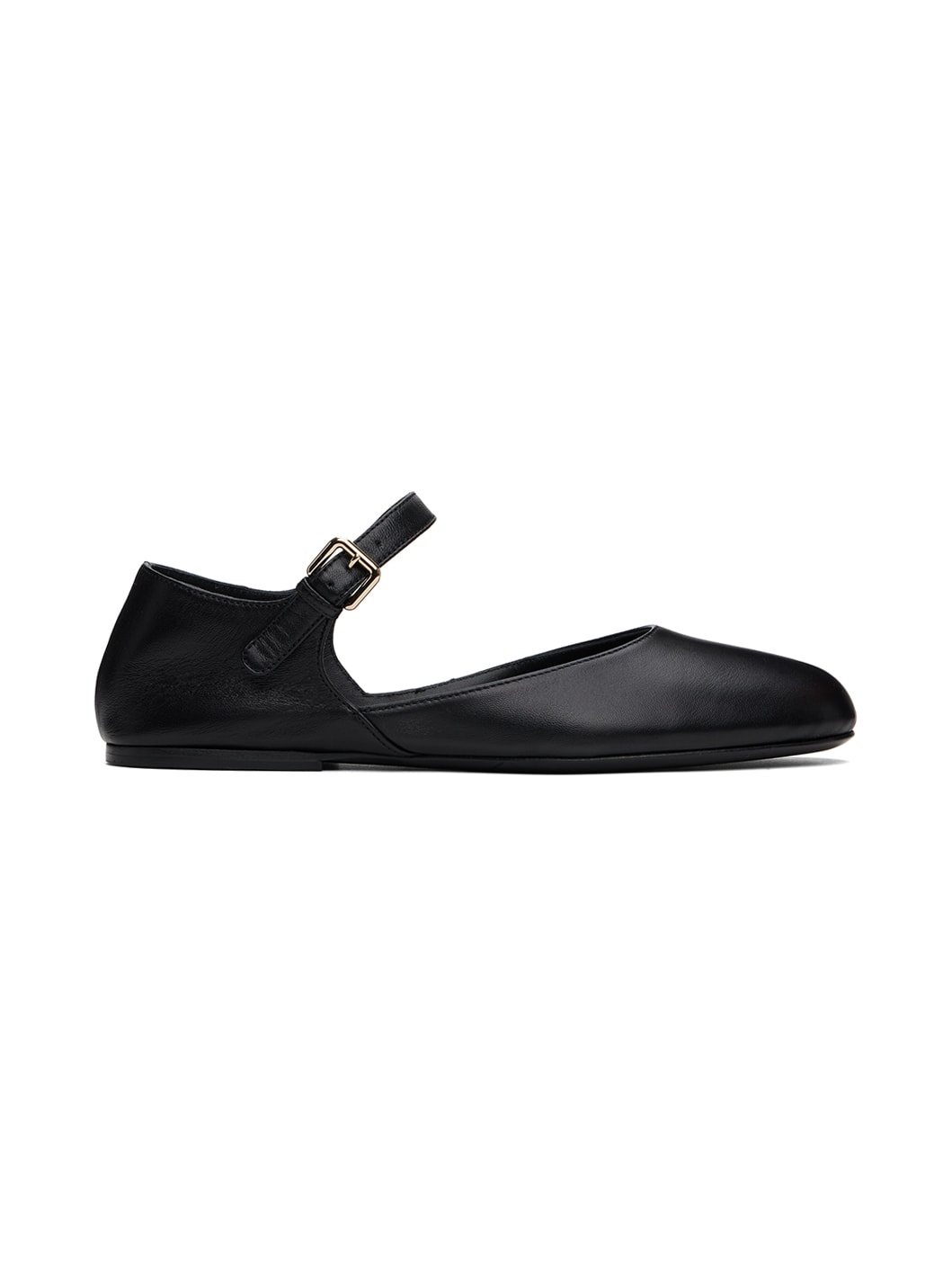 Black Round Toe D'Orsay Ballerina Flats - 1