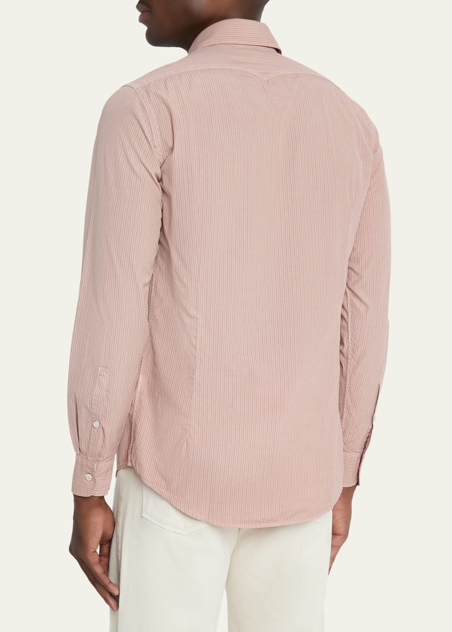 Men's Genova Stripe Cotton Button-Down Shirt - 3
