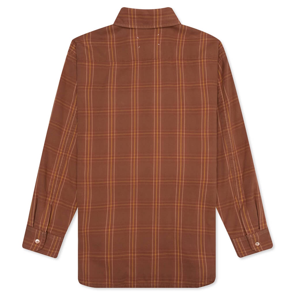CHECK OVERSIZED SHIRT - BRICK - 2