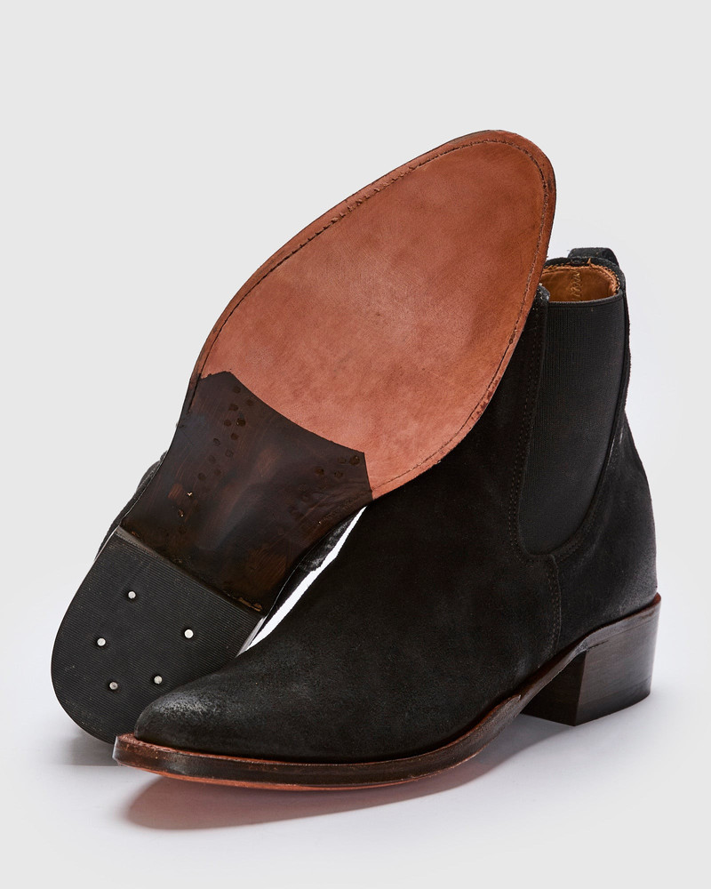 RRL by Ralph Lauren Plainview Chelsea Boot in Black Roughout outlook