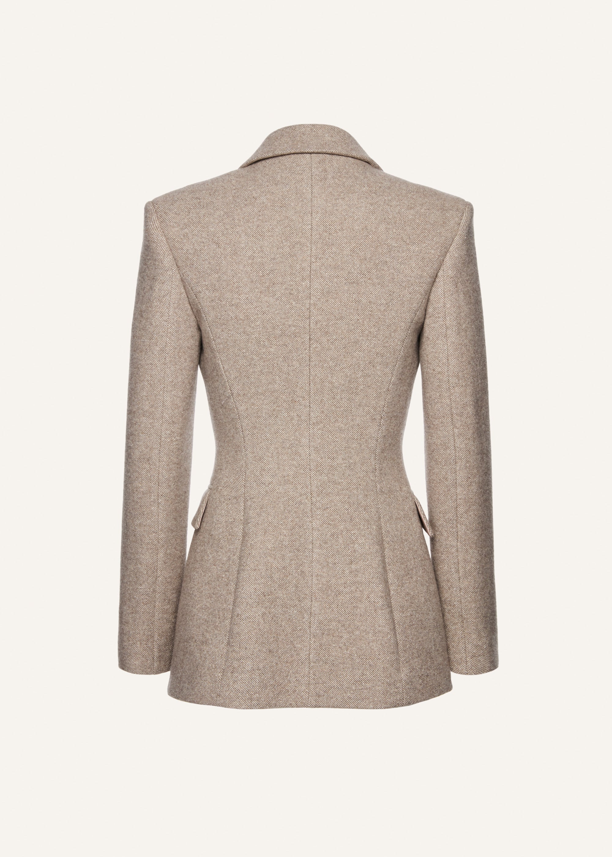 Wool hourglass blazer in beige - 2