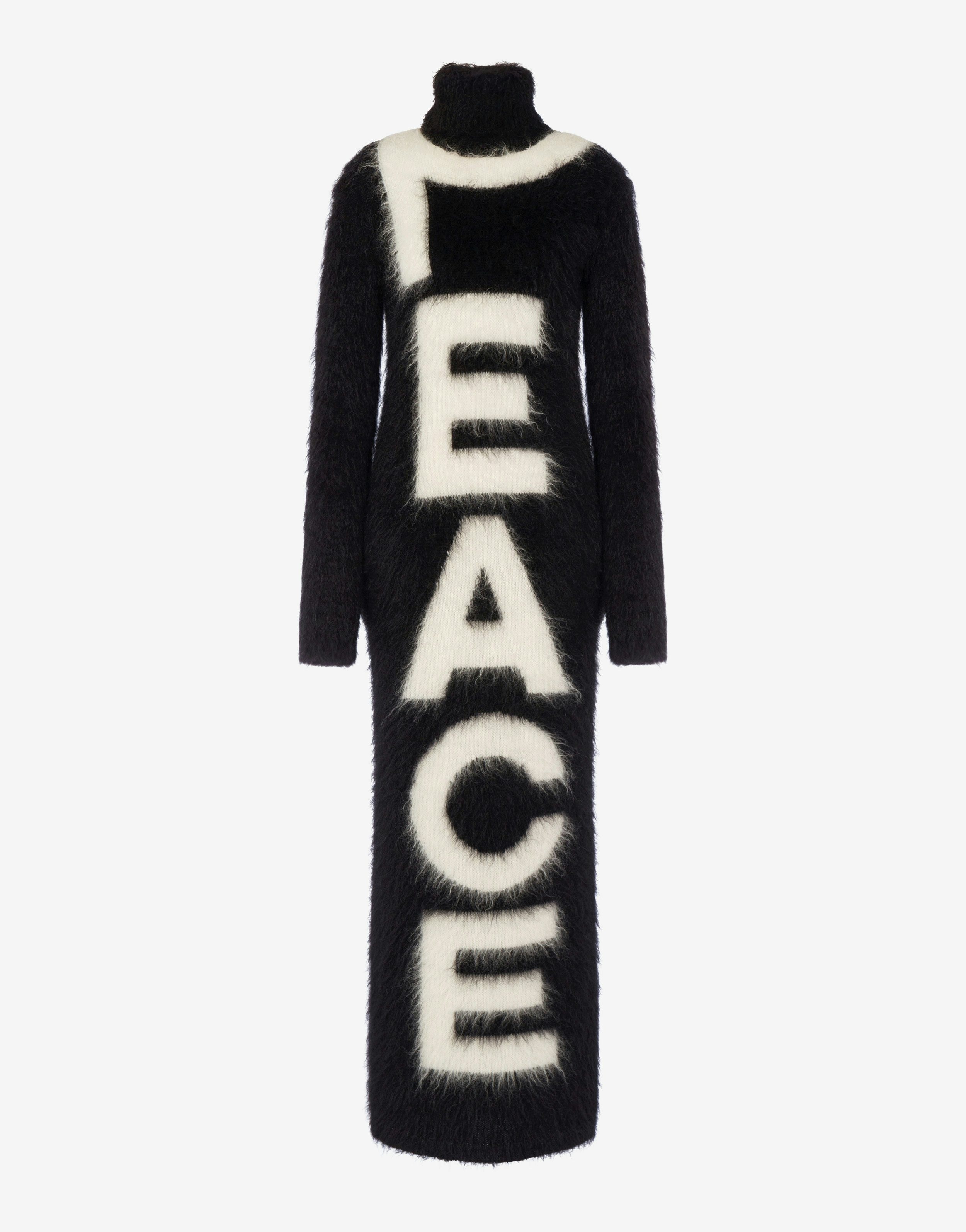 DRESS IN BRUSHED MOHAIR PEACE - 1