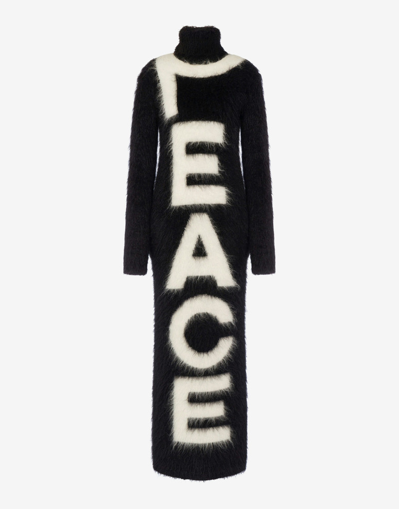 DRESS IN BRUSHED MOHAIR PEACE 1